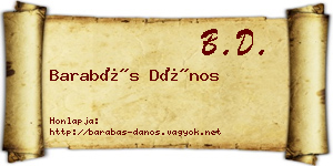 Barabás Dános névjegykártya